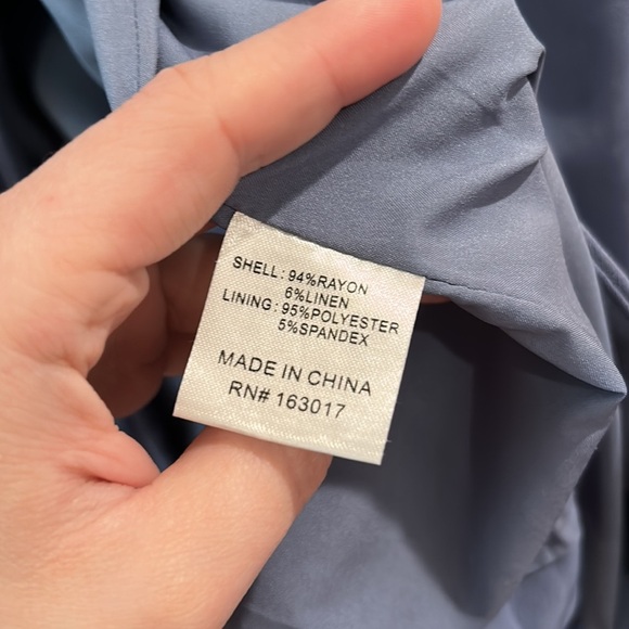 Princess Polly Blue Wrap Blazer Dress Long Sleeve Tie Waist - Picture 9 of 10